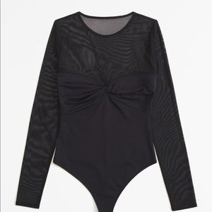 Long sleeve mesh top